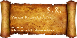 Varga Krisztián névjegykártya