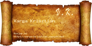 Varga Krisztián névjegykártya